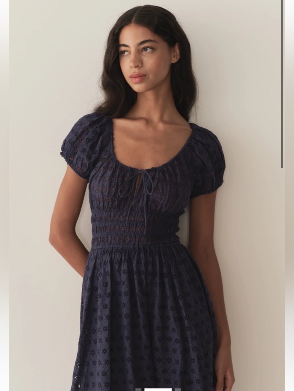 Dôen Quinn Dress - Adriatic Eyelet / navy blue/ xxs/ NWT - Picture 2 of 11